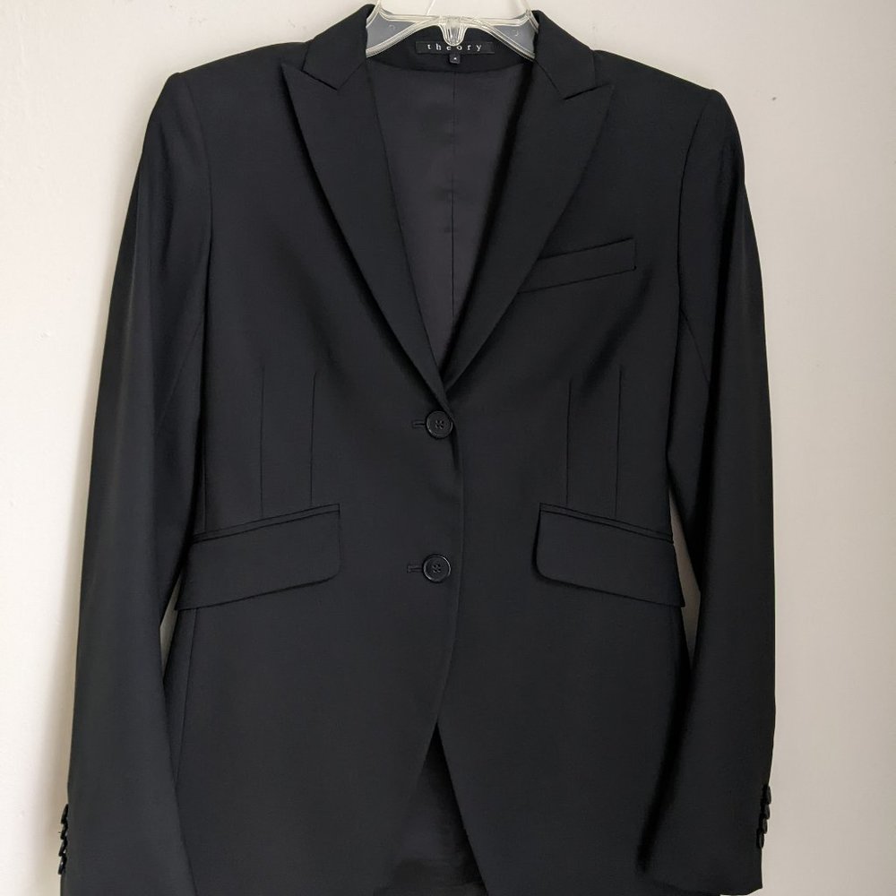 Theory Double Button Blazer - Black - Size 4